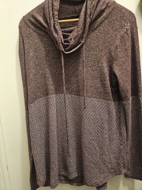 Pink Clover Cowl Neck Marled Knit Sweater M E D Burgundy White EUC Indiecore